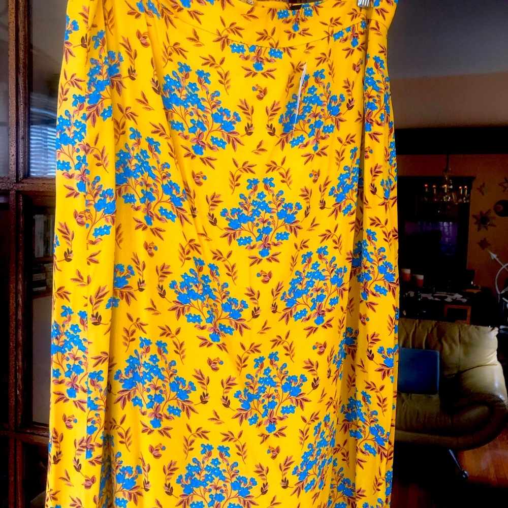 Ann Taylor marigold midi skirt straight fitting.